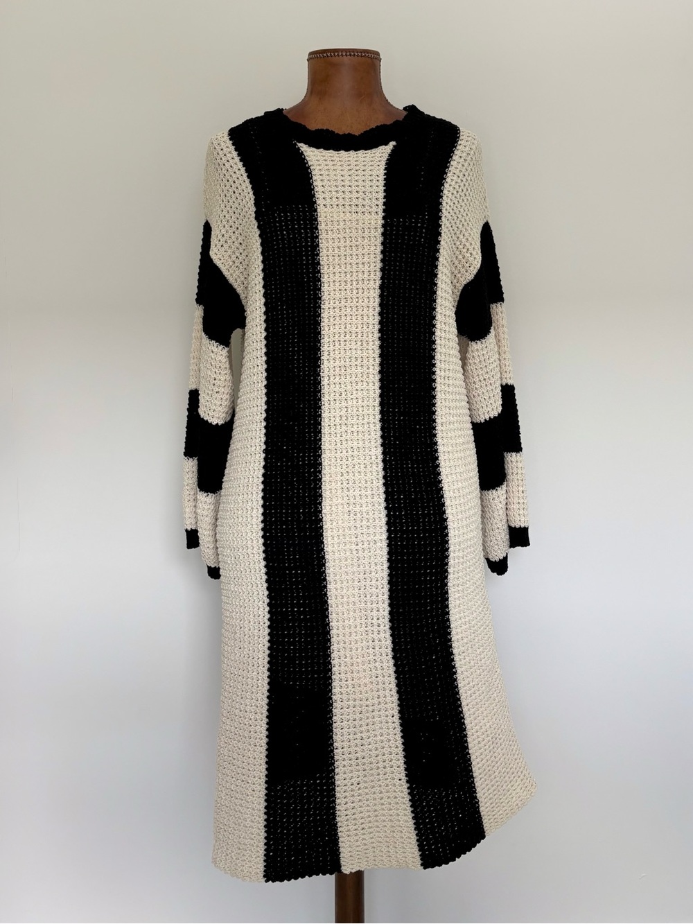 4SI3NNA Anthropologie Long-Sleeve Striped Mini Jumper Knit Sweater Dress